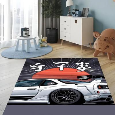 JDM Autoteppich Japanische Straßenkunst Aufgehende Sonne Kanji Design Wohnzimmer Schlafzimmer Heimdekoration Teppich