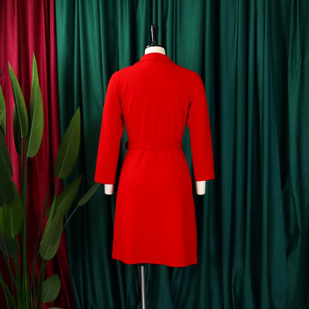 Fashion High Waist Pleated Midi Dress Women Office Business Casual Spliced Slim Fit Blazer Dress