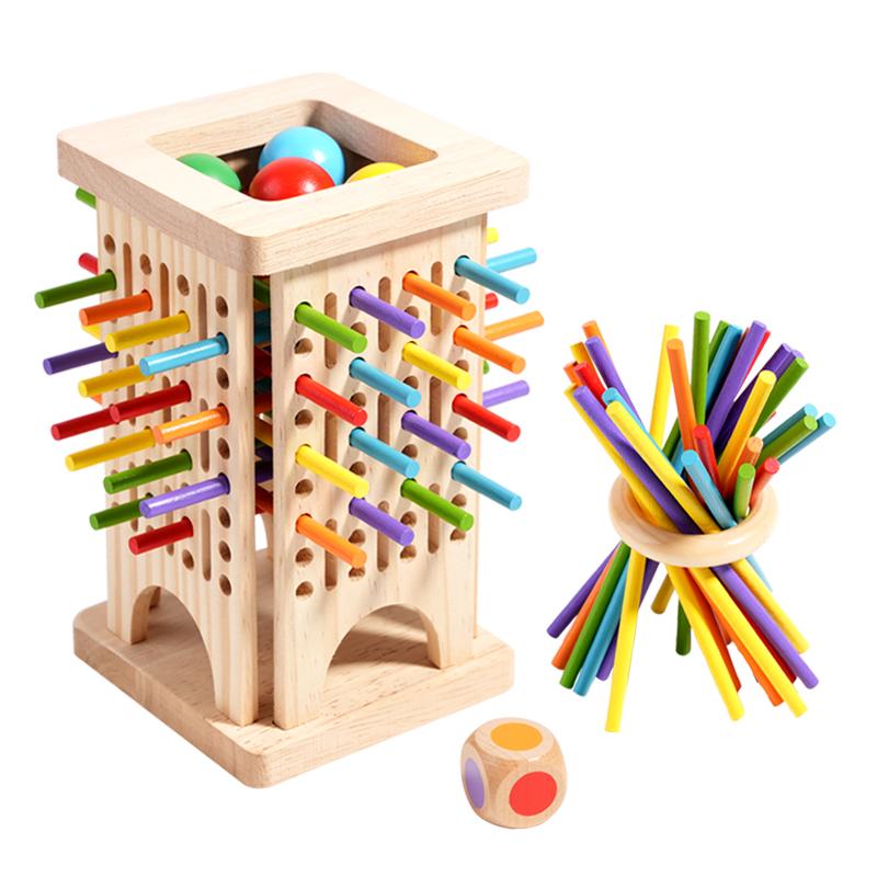 Baby Montessori Sensorisches Feinmotorik Spielzeug Farbe Kognitives Lernen Zählstäbe Spiel Pädagogisches Kinder Balance Holzspielzeug