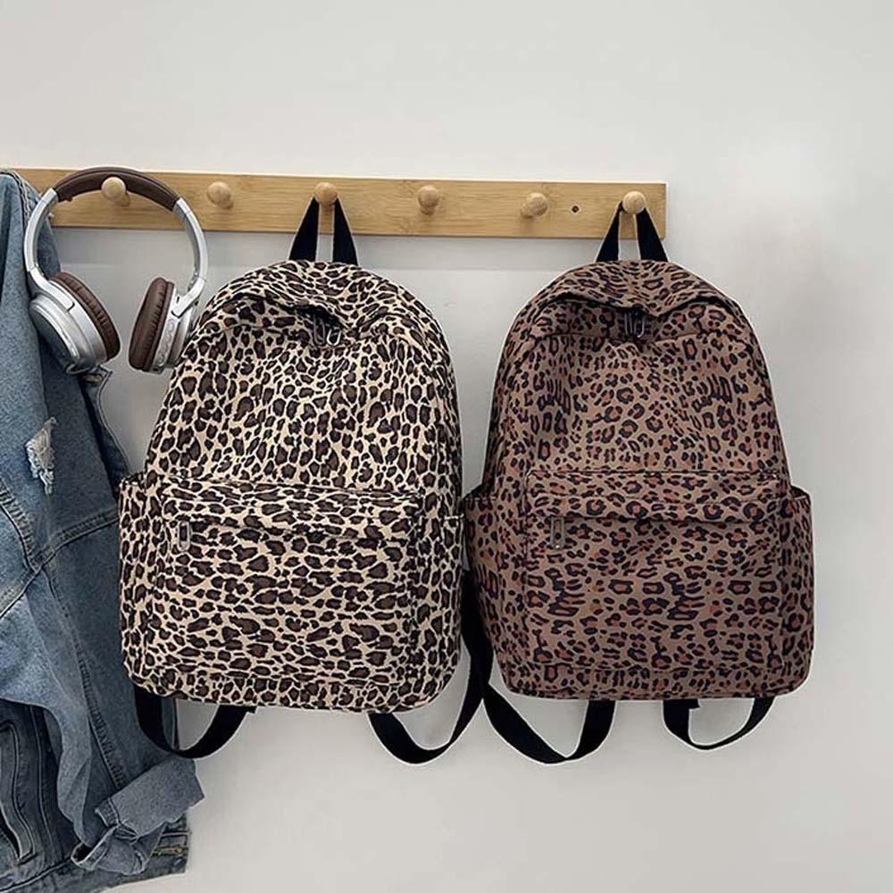 Nylon Schüler Schultasche Tagesrucksack Rucksack mit großem Fassungsvermögen Laptoptasche Rucksack mit Leopardenmuster Reisen