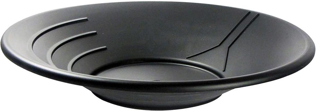 SCIENCE Basic Black Gold Pan Gold Panning Dish Dish Guide Black 1 Plastic Panning Bowl "14in" "Panning (3-Riffle Type/Water Specification) Approx.