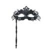 Elegant Detachable Half Face Mask Set With Metal And Rhinestones Decoration For Costume Parties And Halloween