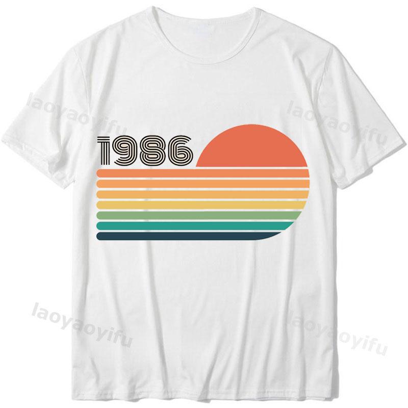 2024 Unisex Summer Tops Tshirt Vintage 1986 Classics Tshire Streetwear Printed Tshirt Top  Retro Style Tshirt