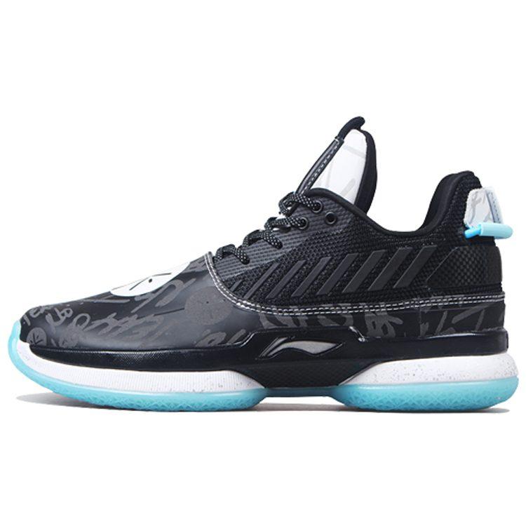 Li Ning WOW 7 Textile, Leather Cushioning Slip Resistant Abrasion Resistant Low Top Basketball Shoes Men's Black White ABAN079-5