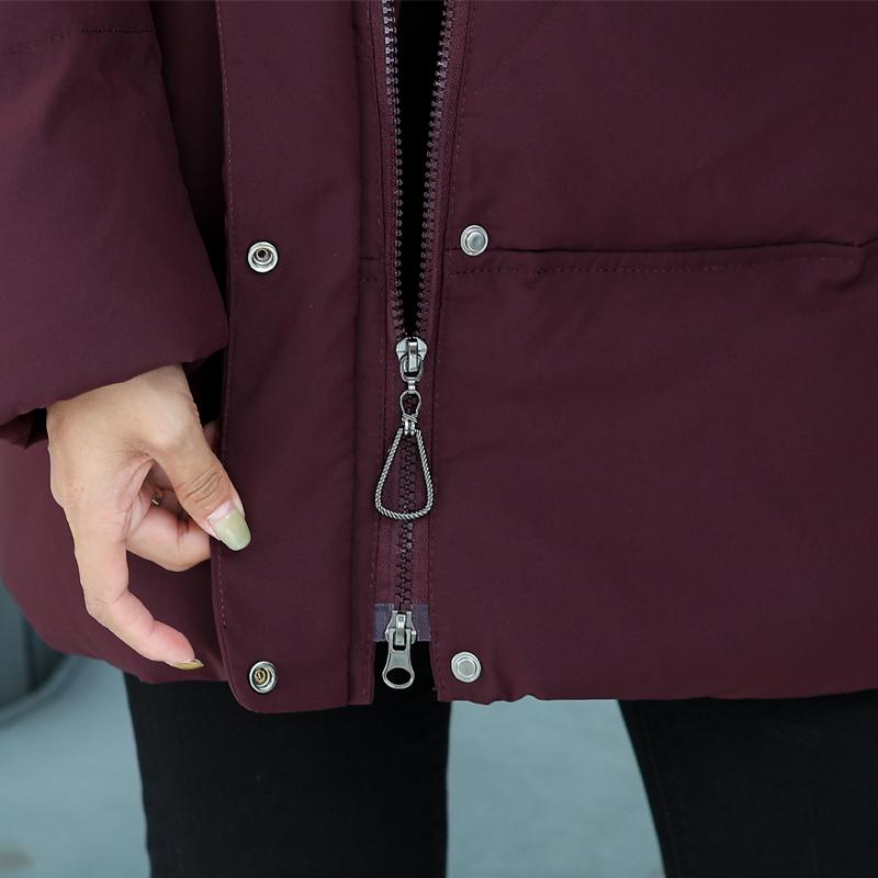 Middle Age Women's Down Coats Winter Vintage Parkas Plus Size Elegant Loose Thick Warm Puffer Jackets Woman Outerwears