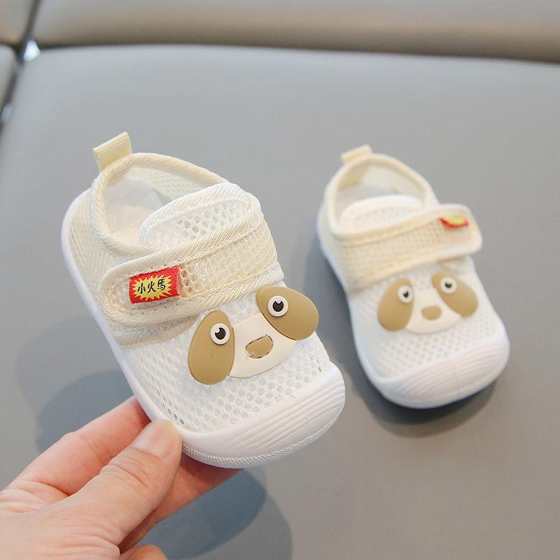 

Летние новые дышащие туфли для девочек 0-1-2 лет с мягкой подошвой, нескользящая детская обувь и тканевая обувь 21 бежевый