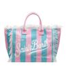 2025 new bag fashion beach large capacity shoulder bag handmade fringed denim printed tote bag