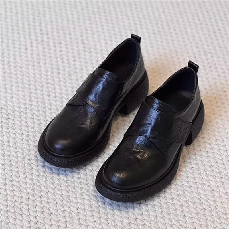 Retro-style Women's Versatile Round-toe Shoes, Single Shoes for Women