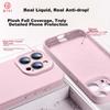 Official Version True LiquidIPhone 12 Case, Liquid Silicone Skin-Friendly Full Camera Protection, Ultra-Thin Shockproof Anti-Scratch Case, Pink