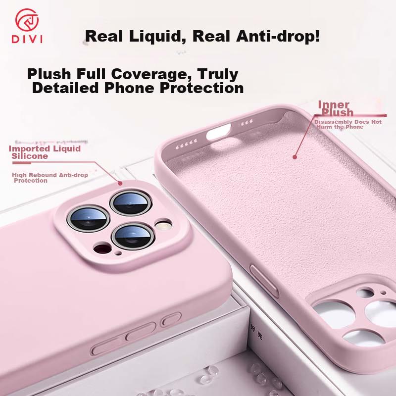 Official Version True LiquidIPhone 12 Case, Liquid Silicone Skin-Friendly Full Camera Protection, Ultra-Thin Shockproof Anti-Scratch Case, Pink