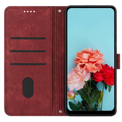 For Realme Note 60x 4G/C63 4G/C61 4G/Note 60 Case Lines Imprinted PU Leather Wallet Stand Phone Cover