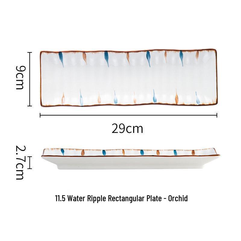Minimalist Rectangular Ceramic Sushi & Snack Plate