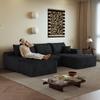 270cm Boneless Modular Corner Sofa, with L-Shaped Chaise Longue, with Deep Seat, No Assembly Required, Sofa for Living Room, Bedroom, Apartment, Black