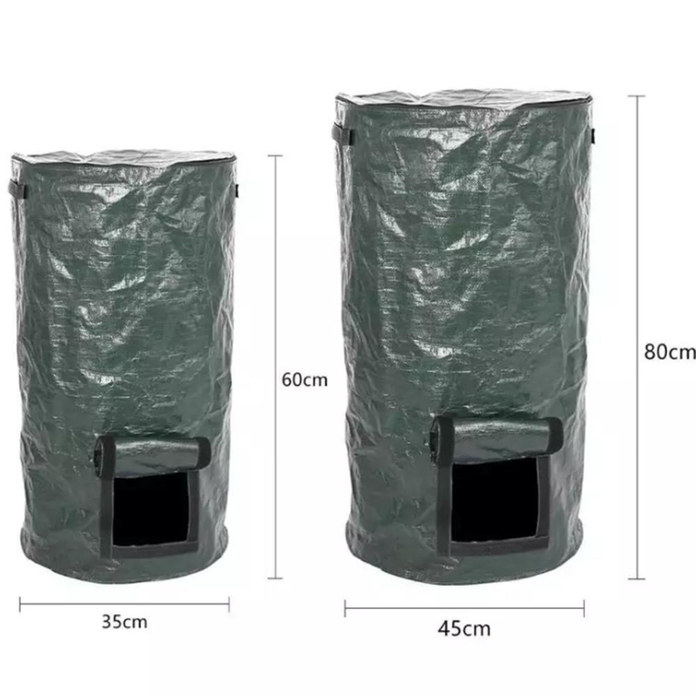 Collapsible Garden Yard Compost Bag with Lid Environmental Organic Ferment Waste Collector Refuse Sacks Composter 34/15 Gallons