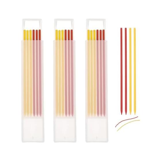 uxcell 18pcs Carpenter Pencils Refills, Mechanical Pencil Lead, 2.8mm, for Construction, Woodworking, Deep Hole Marking, Red Yellow, Reliable