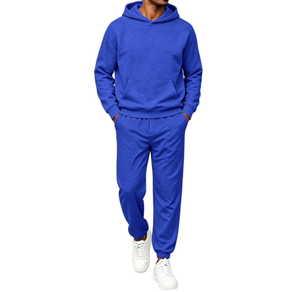 Ensemble Sweat à capuche Sweatshirt Homme Couleur Tenue Décontractée Deux Pièces pour Printemps et Automne