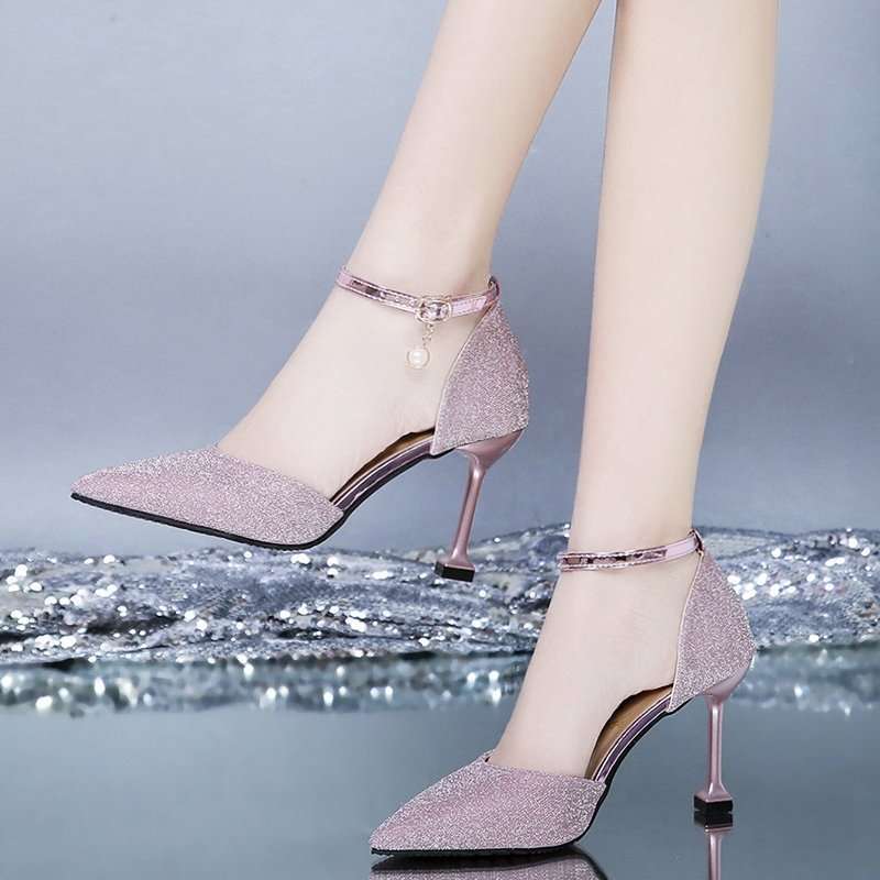 Medium Heel High Heels Thin Heel New Shallow Mouth Pointed Head Women Autumn Fairy Korean Version Fashion Versatile Bag Head Single Shoes Women
