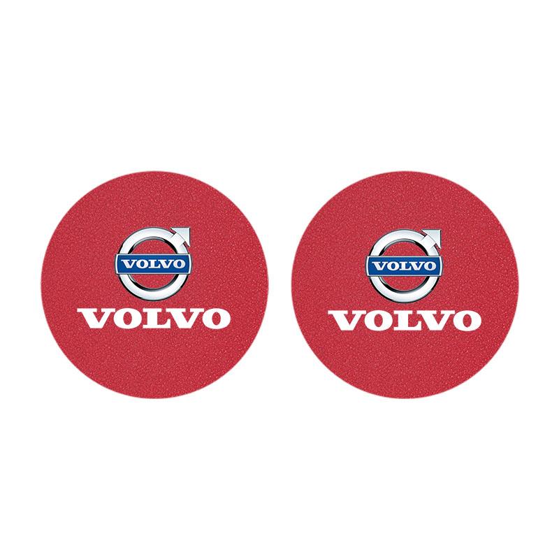 2 Stück Wildleder Auto-Getränkeuntersetzer Rutschfeste Wasserbecher-Matte Flaschenhalter-Pad Für Volvo ES90 EC40 EX40 EM90 XC90 V90 V60 XC60 V40 S80 S60 S90