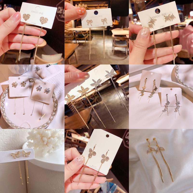 

Длинные серьги с кисточками, серебряные иглы S925, универсальные украшения для ушей, взрывные серьги интернет-знаменитостей