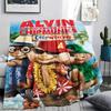 1pz Coperta in Flanella con Stampa di Alvin & The Chipmunks, Alta qualità per Tutte le Stagioni, Decorazione per la Casa, Calore e Comfort, Perfetta per Regali di Natale
