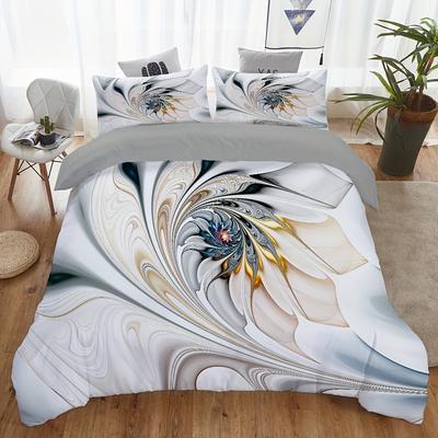 (1 funda nórdica + 2 fundas de almohada) Juego de cama suave y cómodo con diseño de curvas mágicas de colores divinos para dormitorios y dormitorios