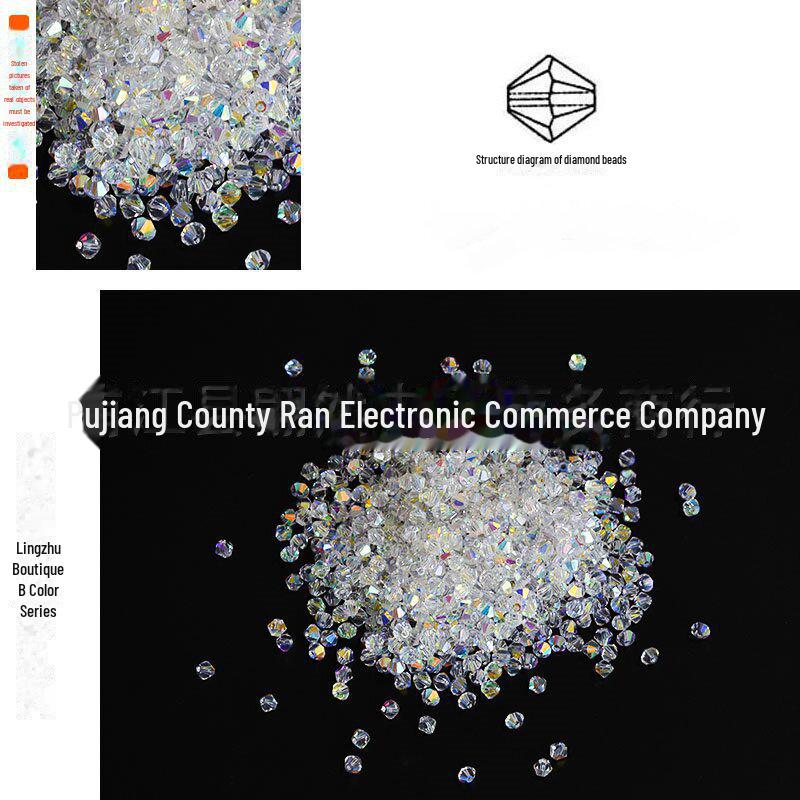

3 мм кришталеві скляні загострені намистини - аксесуари для ювелірних виробів своїми руками 3mm Beads AB (100 pieces per pack)