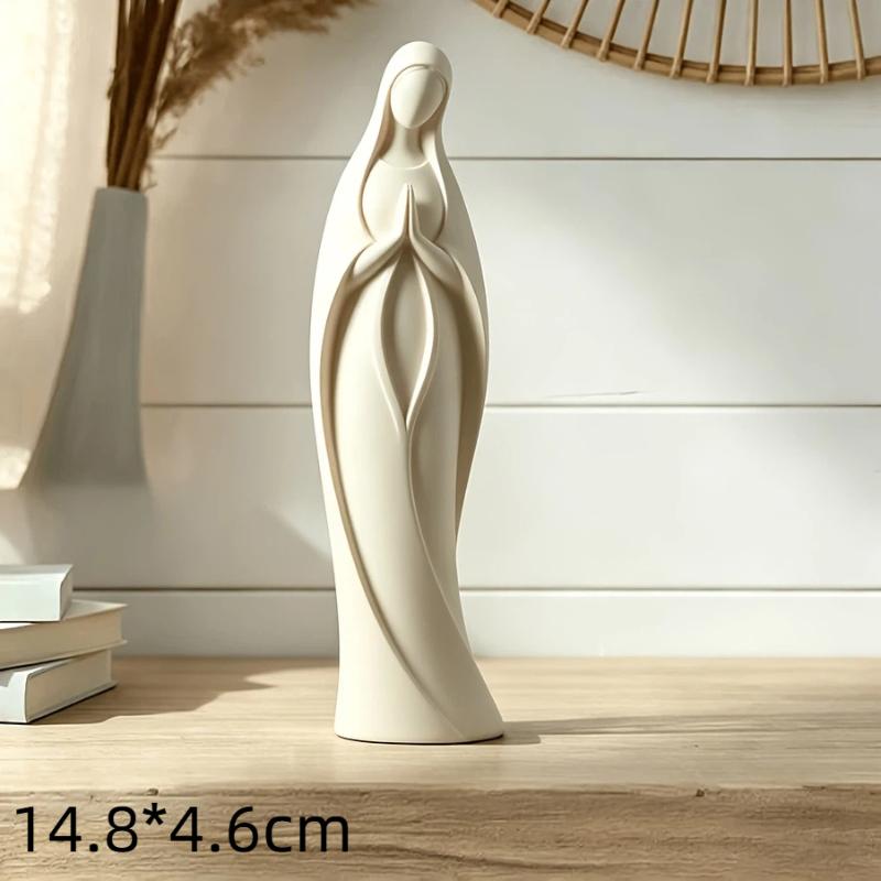 3D-gedruckte Schutzengel-Figur Weißgold Betende Religiöse Statue für Garten Fensterbank Dekoration Einweihungsgeschenk