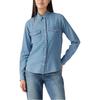 Levis Serie Lino e Denim Semplice Comoda Versatile Denim Camicia a Manica Lunga con Collo a Punta Donna Camicie Blu Medio 16786-0105