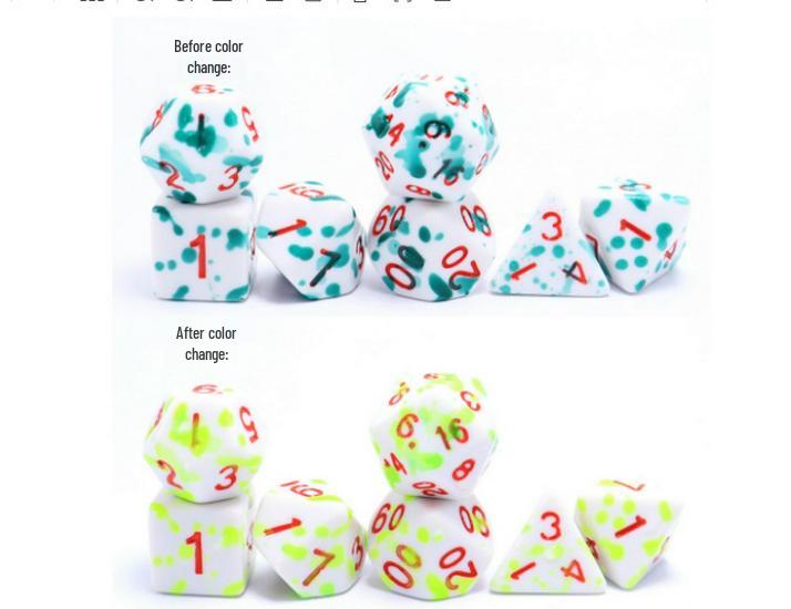 Temperature Sensitive Blood Spot Red & Colorful Earth Role-Playing Dice Set