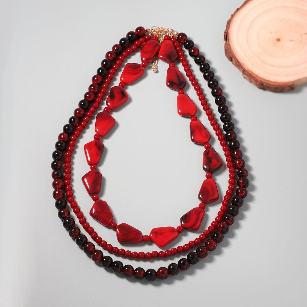 Simple, Retro Fashion, Personality, Niche Design, Plexiglass Beads, Multi-layered Layering, Trendy Necklaces