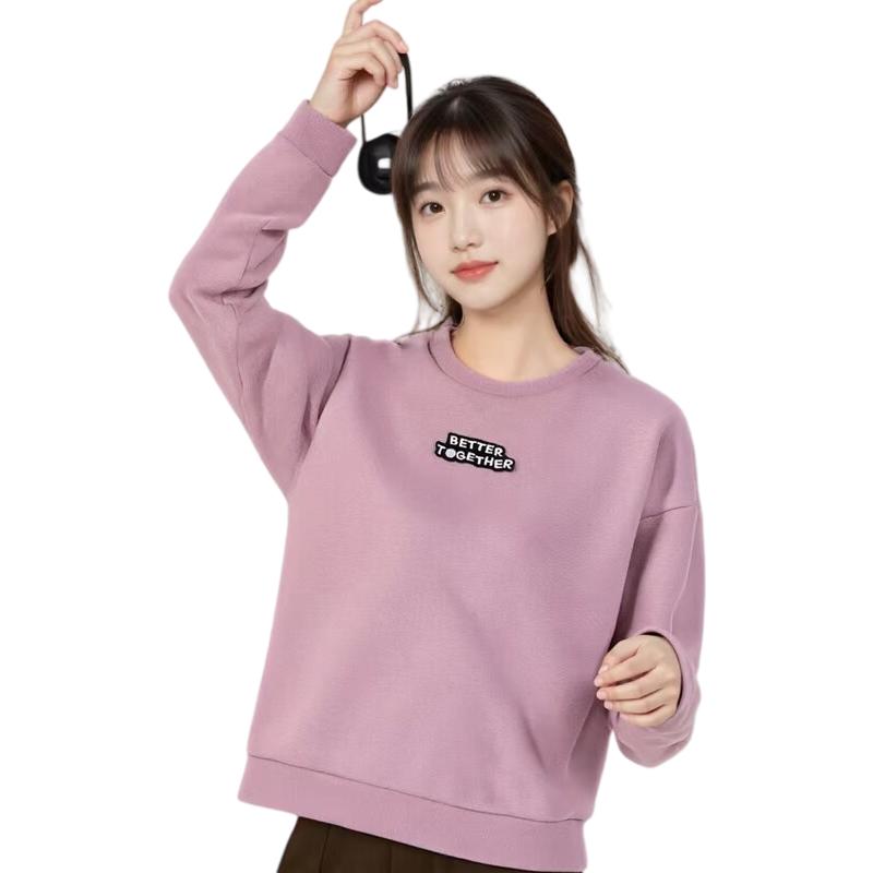 adidas Women's Crewneck Pullover Hoodie Purple Casual Sportswear