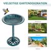 Garden Bird Bath Outdoor Decrative Garden Feeder Stand with Scallop-like Pattern. Time-Worn Finish. 50cm. Green