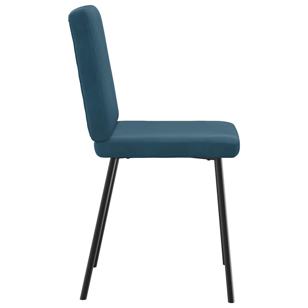 Dining Chairs 4 Pcs Blue Velvet