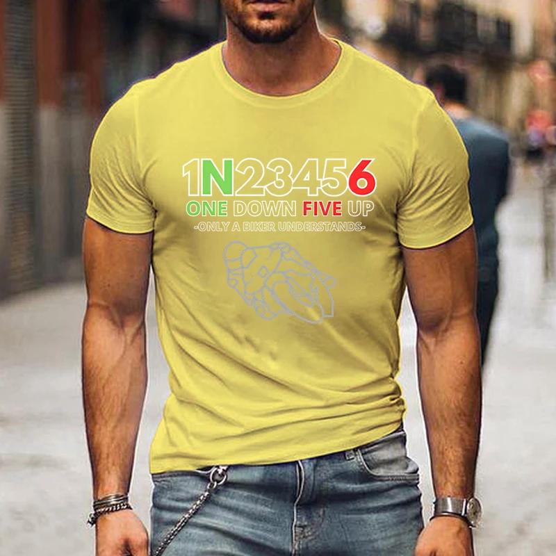

Футболки Мужская одежда 1n23456 Секретный код байкеров Графические футболки Одежда Топы с коротким рукавом Мужская одежда Футболка большого размера XXXXXL жёлтый
