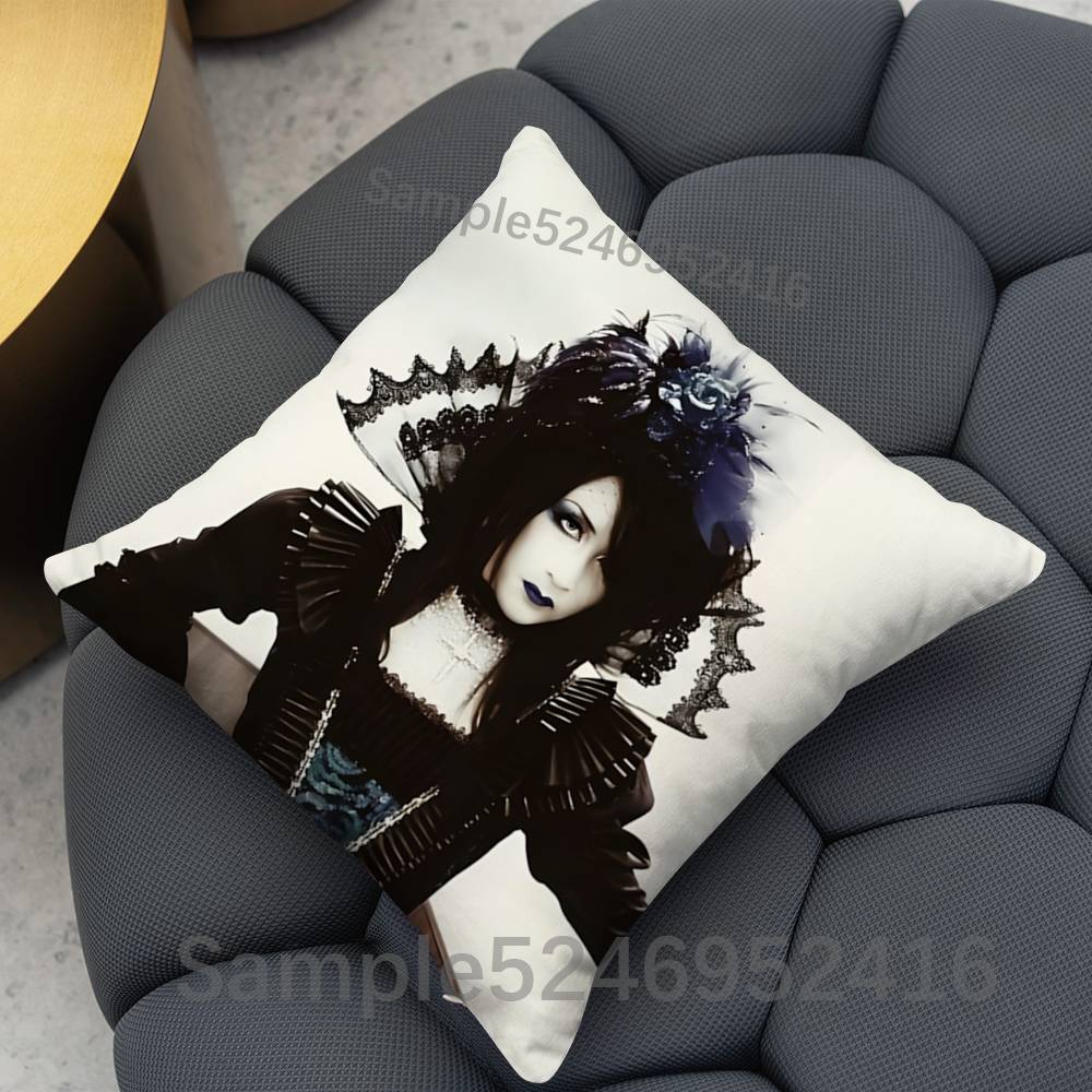 MMalice Mizer Mana Sama Square Cushion Pillow Case Sofa  BedroomLiving Room Backrest Multiple Sizes Washable Covers
