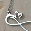 Women Necklace Number Eight Heart Pendant Adjustable Length Choker Necklace Hollow Non-fade Necklace Jewelry Accessory