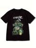 Graphic Gorillaz Tee Comfy Stretchy Short Sleeve T-Shirt for Summer Casual Daily Fashion Trendy Women's Clothing
