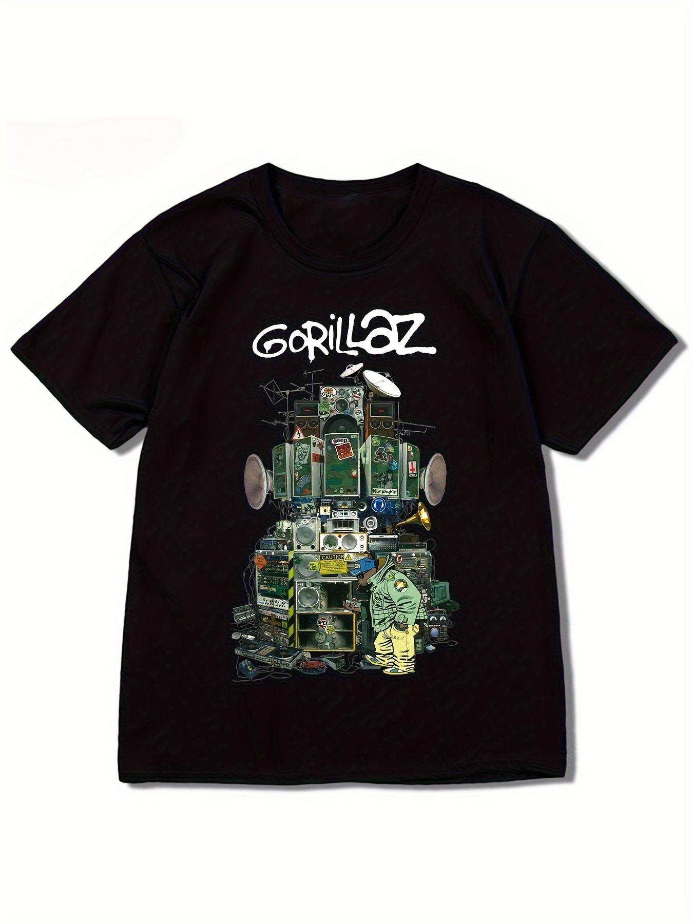 

Графическая футболка Gorillaz Удобная эластичная футболка с коротким рукавом для лета Повседневная повседневная мода Трендовая женская одежда 4XL