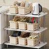Kitchen Storage Baskets With Wheels Ventilated Holes BPA Free Plastic Organizer for Cabinet Pantry Food Vegetable Storage