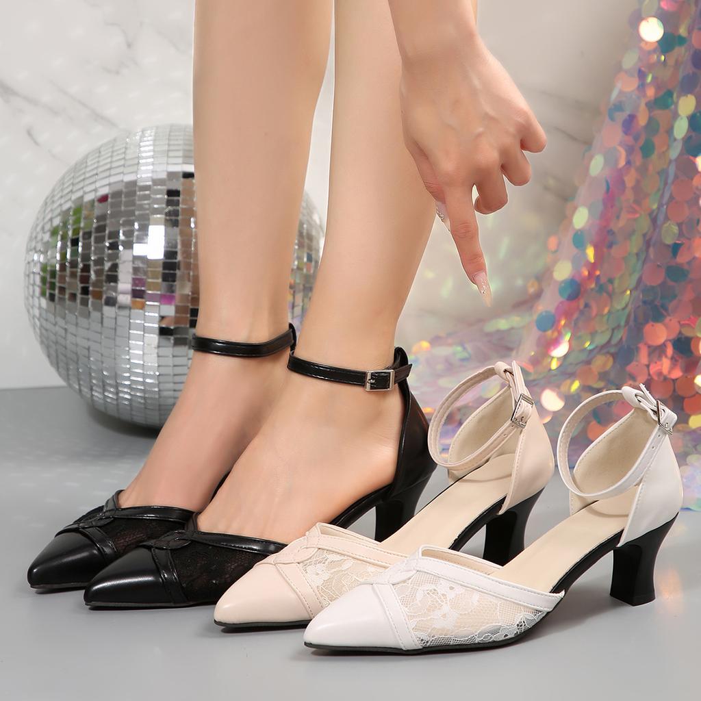 Fashion 2025 Women Sandals Outdoor New Pointed Shallow Mouth Thick Heel High Heels Shoes Women Platform Anti-slip Elegant Hollow Sandals