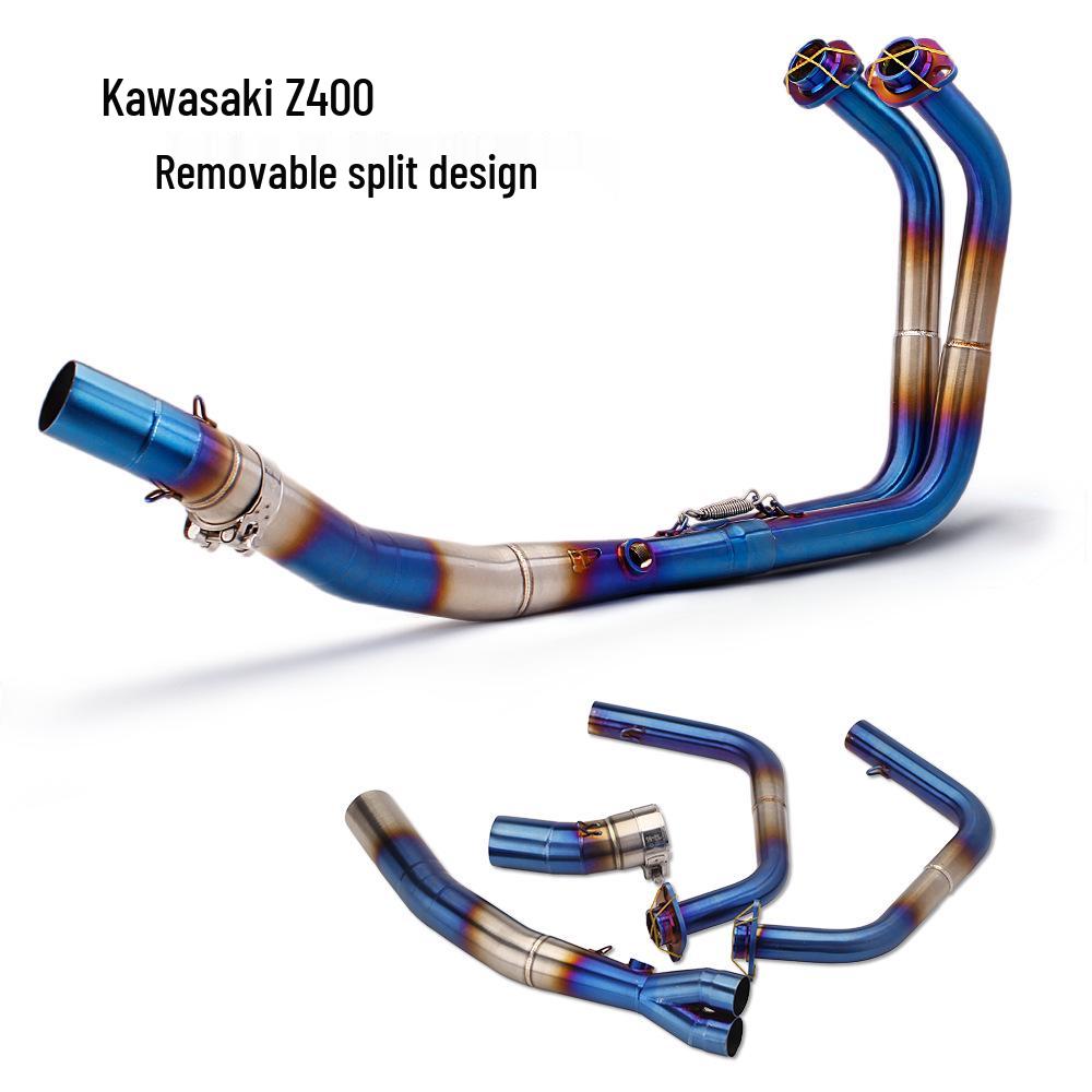 Motorcycle Moped Exhaust Front Section for Z400 - Easy Non-Destructive Installation