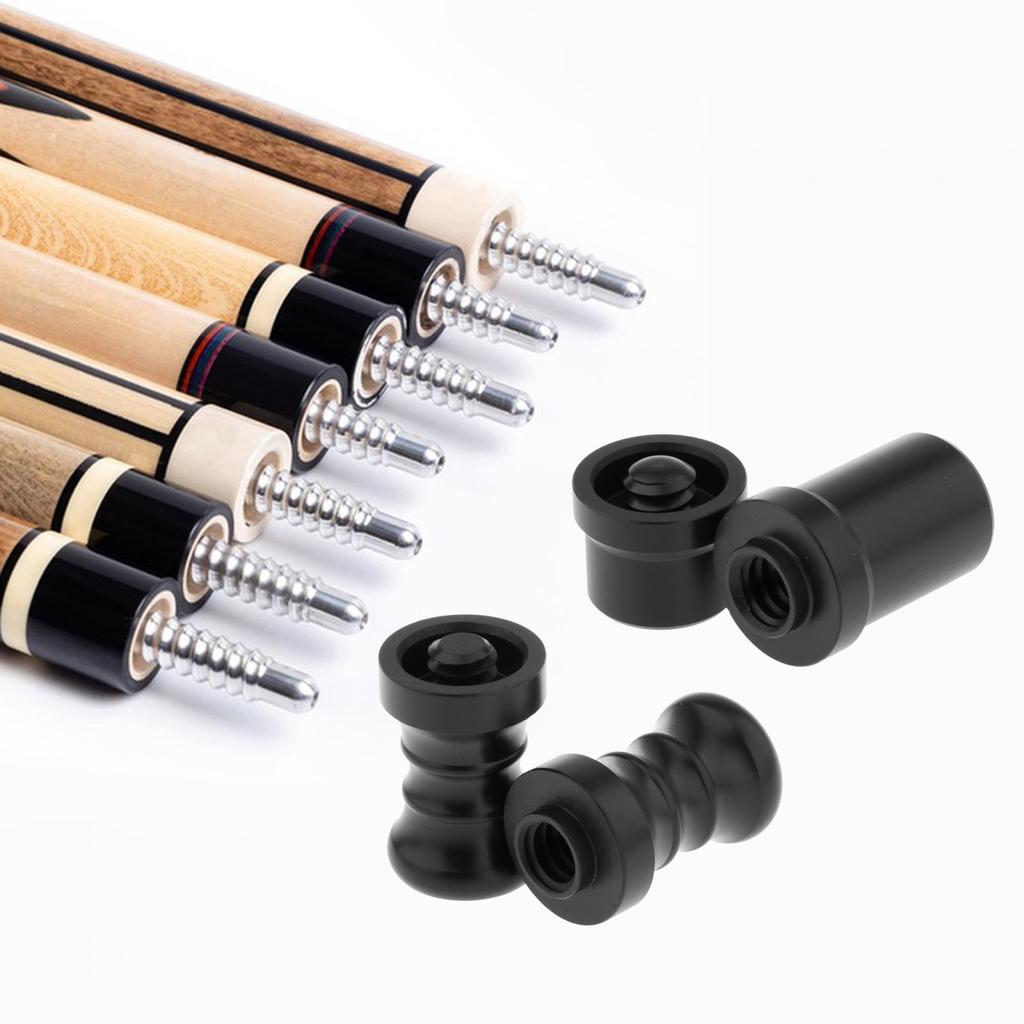 Pool Cue Joint Protector Durable 3 Threads Black Protective Cap Protect Shaft and End Replacement 1 Set Joint Pin Protector Cap