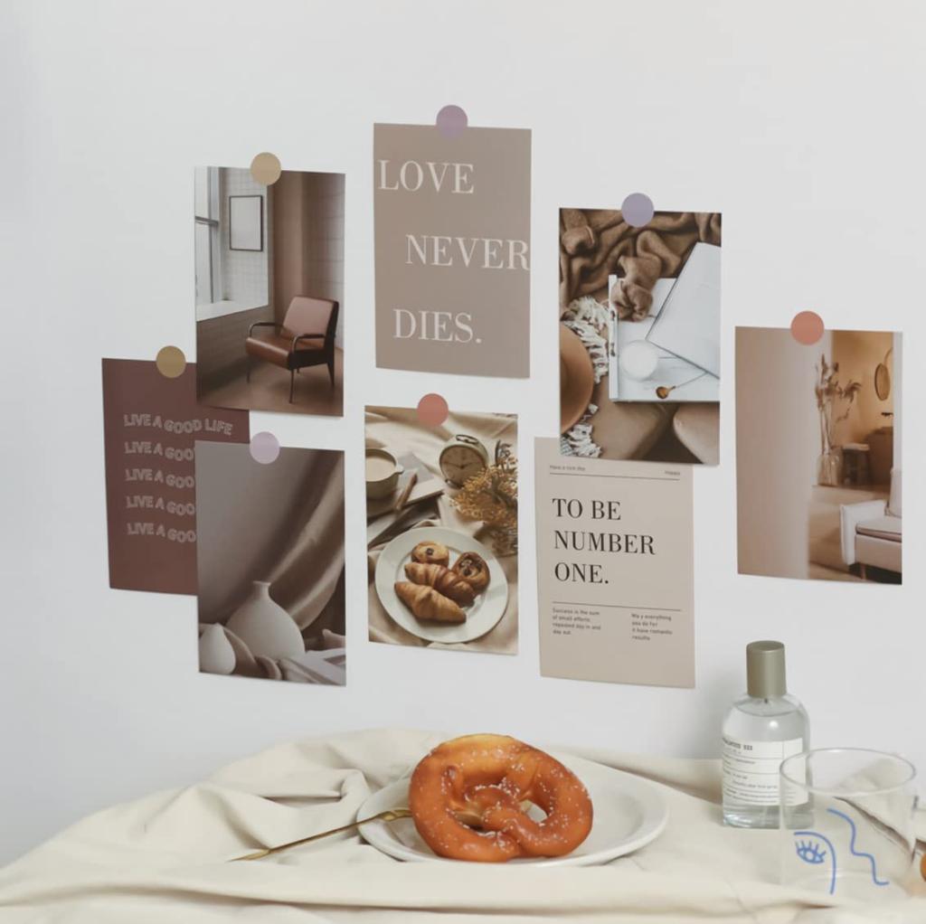 Donalee Stylish and Cute Postcards, Set of 30, Postcard Size, Scandinavian, Korean, and International Designs, Interior Decor, Mini Posters (Love