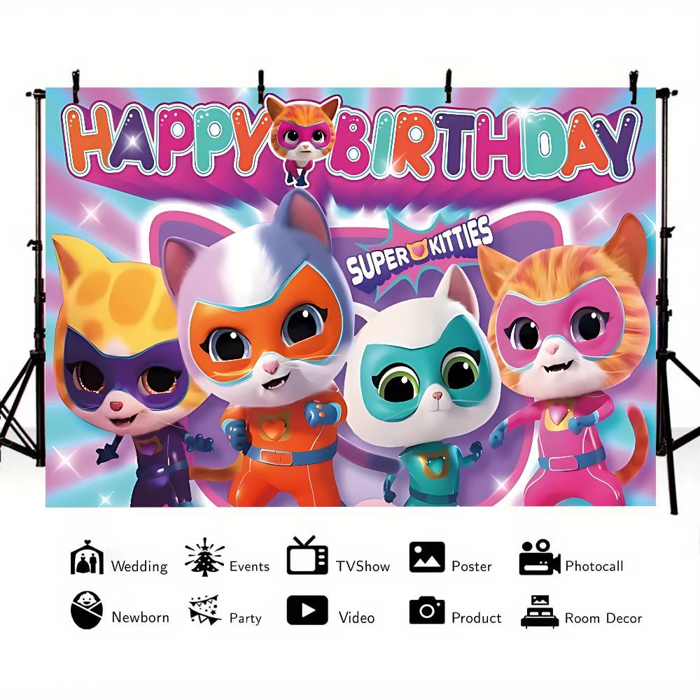 SuperKitties Background Photography Castle Wizard Platform First Night Street Birthday Party Decoration Gifts Props Poster