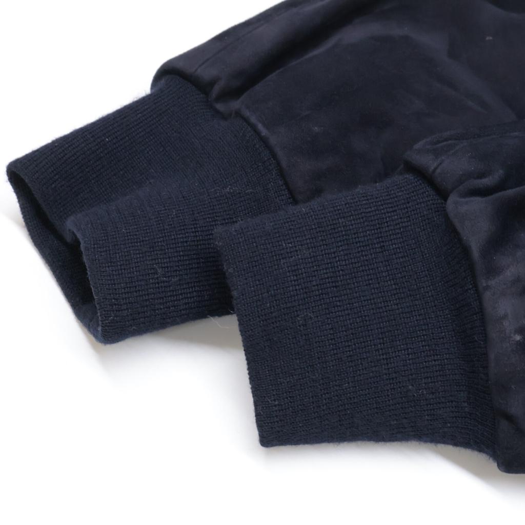 HERMES [Excellent Condition] Suede Zip-Up Bomber Jacket 48 NavyUsed