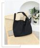 Annlaite Canvas Tote Bag for Men and Women, Shoulder Bag, Large Capacity, A4 Size, Stylish, Perfect for Commuting, 2-3 Days, White and Black, 2137