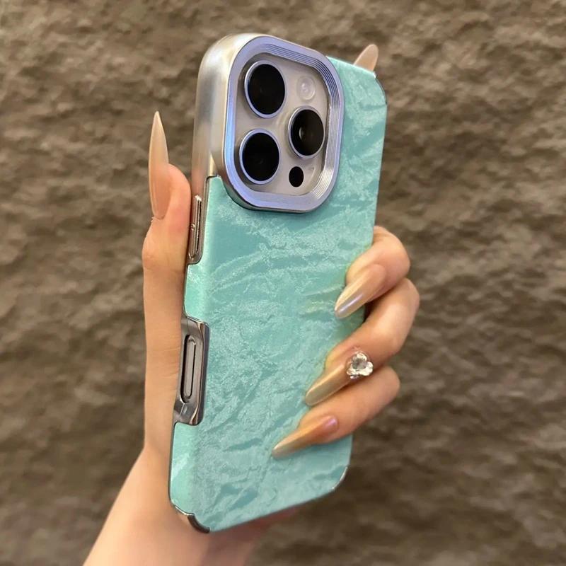 Soft Silicone Leather Snow Mountain Pattern Phone Case For iPhone 11 12 13 14 15 16 17 Pro Max Plus Shockproof Bumper Cover