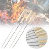 10PCS New Stainless Steel Barbecue Skewers Wooden Handle Anti-scalding Barbecue Stick Barbecue Tools Barbecue