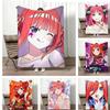 Anime M-MikuS NakanoS WaifuS Throw Lightweight 240g Flannel Blanket Soft Skin-friendly for Summer Cooling