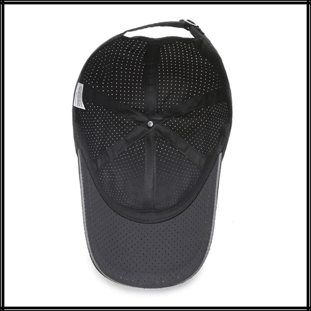 Mesh English Brim Quick CA501 [White Fang] Cap, Letters, Logo, Hat, Line, Running, Lightweight, Drying, Men's, Women's, (Dark Gray)